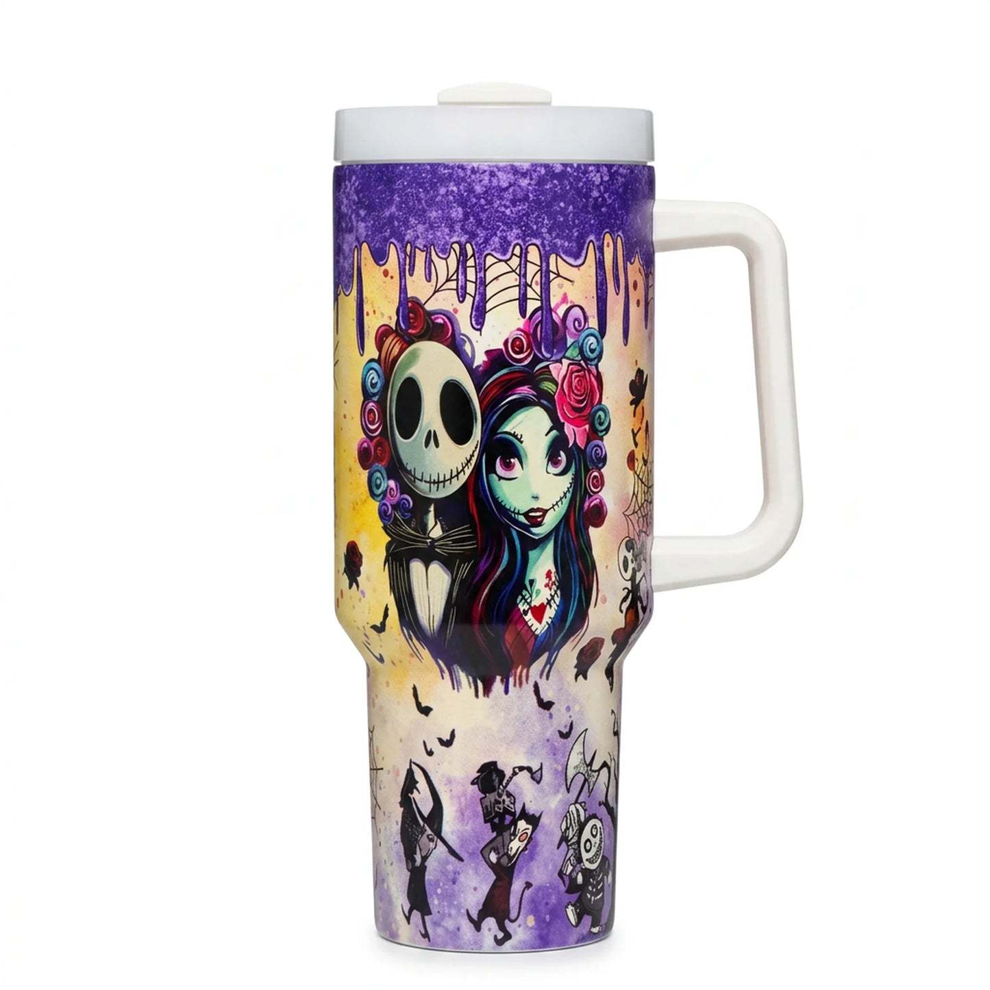 Glow Skeleton Couple 40 Oz Tumbler, daylight